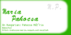 maria pahocsa business card